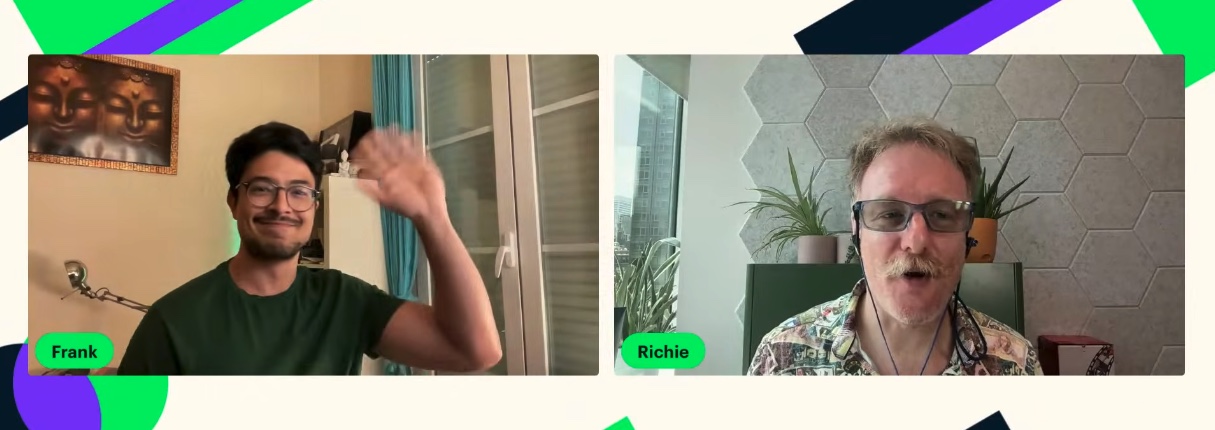 Frank Nillard live on a DataCamp podcast with host Richie